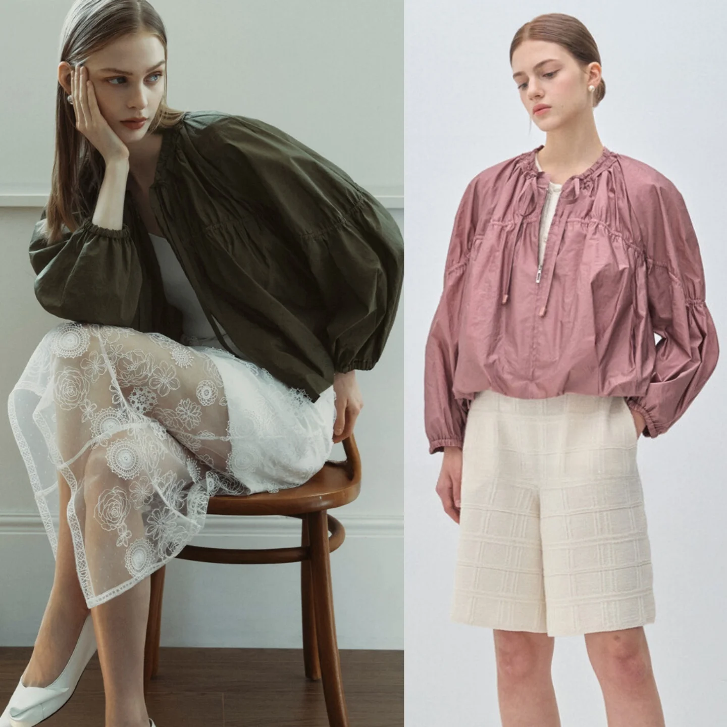 

Slimming Effect Thin Outerwear with Dstring Elastic Collar for Commuting Casual Versatile Women's Jaet Top