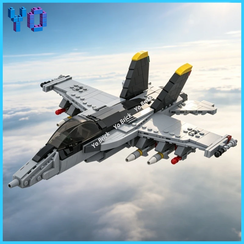 Aircraft carrier strike fighter building blocks,E-version two-seat naval fighter,deskdecoration, perfect for militaryenthusiasts