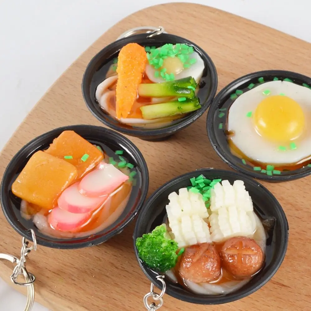 9 Styles Simulation Noodles Key Chain High Quality Play Toy PVC Keychain Gift Kitchen Food Props Play House Food