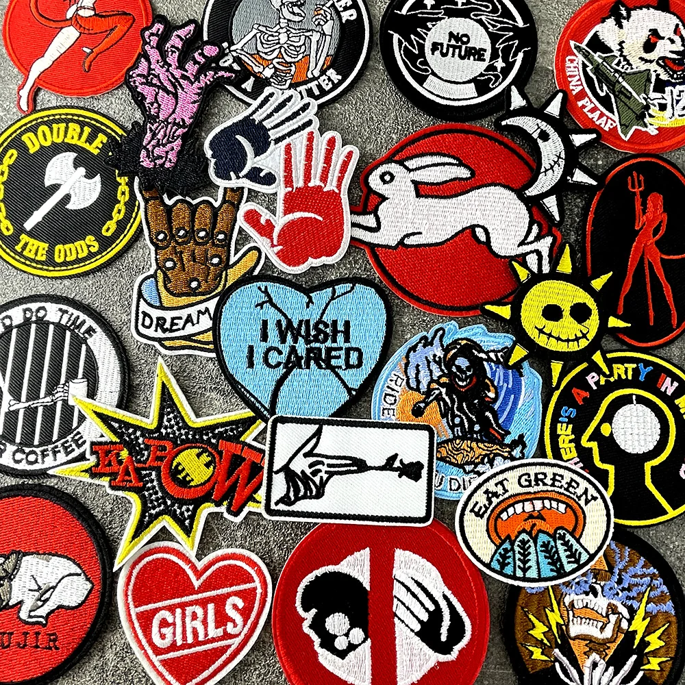 Fabric Iron on Patches for Clothing Embroidered Sewing Applique Stickers Embroidery Repair Damage Decoration Modify Patch Badge
