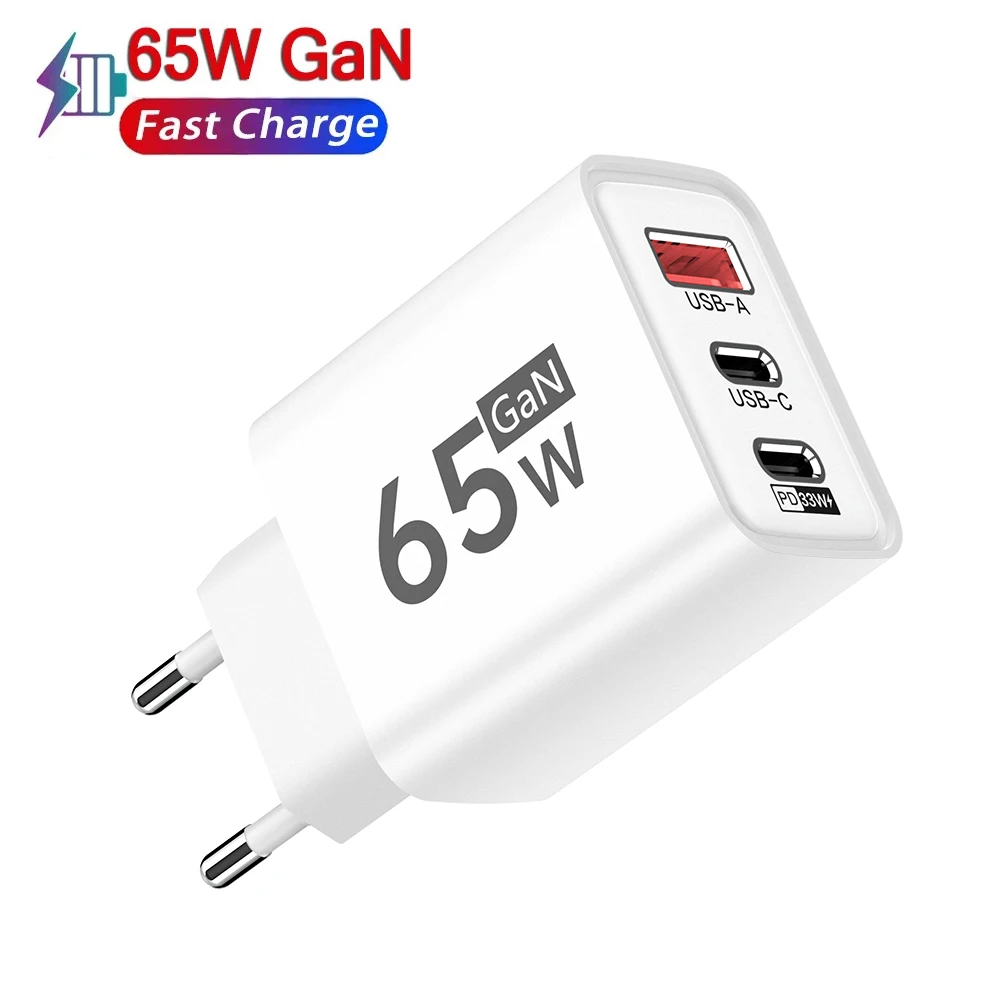 65W USB C Charger EU US Plug Fast Charging Charger For iPhone 17 16 15 14 Pro Max Xiaomi Samsung Mobile Phone Wall Adapter