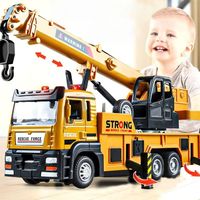 Alloy Crane Rescue Vehicle Sounds Lights Electric Engineering Vehicle Model Inertia Toy Large Size Construction Trucks