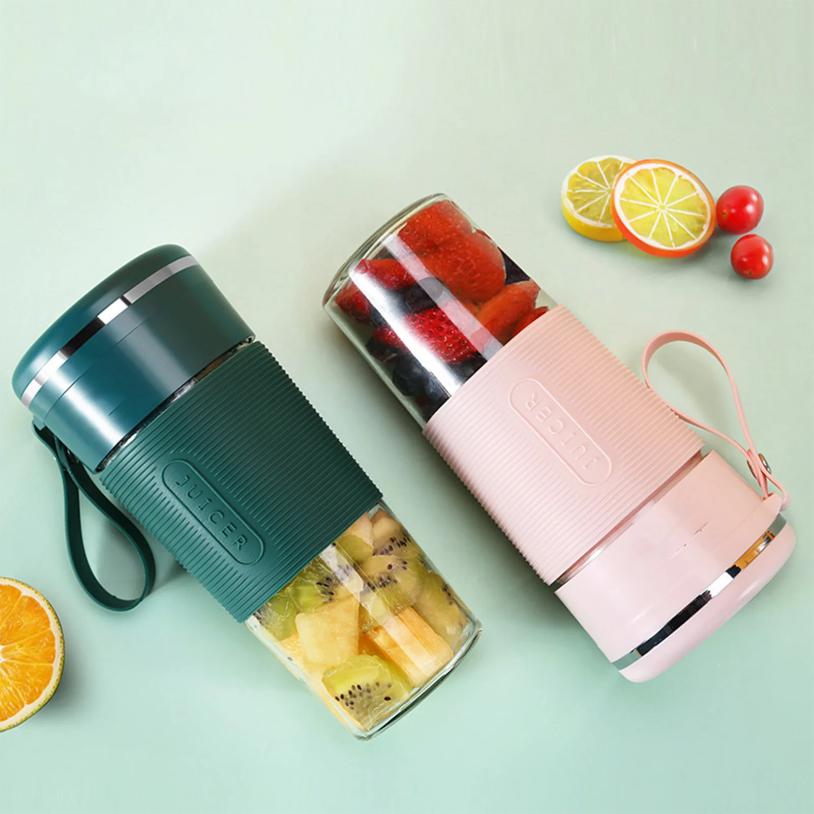 Portable Blender Cup Personal Blender Make Healthy Smoothie Maker With Stainless Steel Two-blade Cutter Head Fruit Juice Mixer