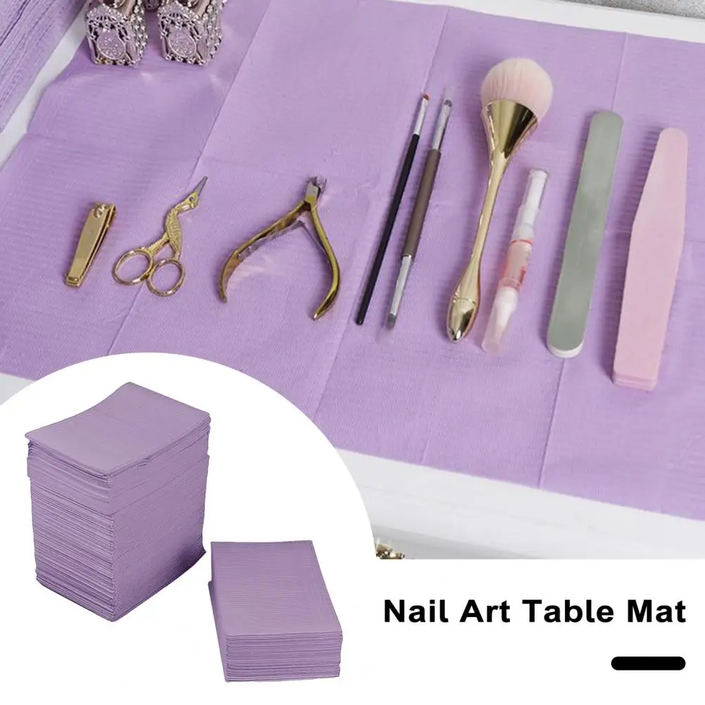 125Pcs Single Use Naii Art Table Paper Mat Nail Disposable Table Pad Double-Layer Waterproof Desk Protector Nails Tools