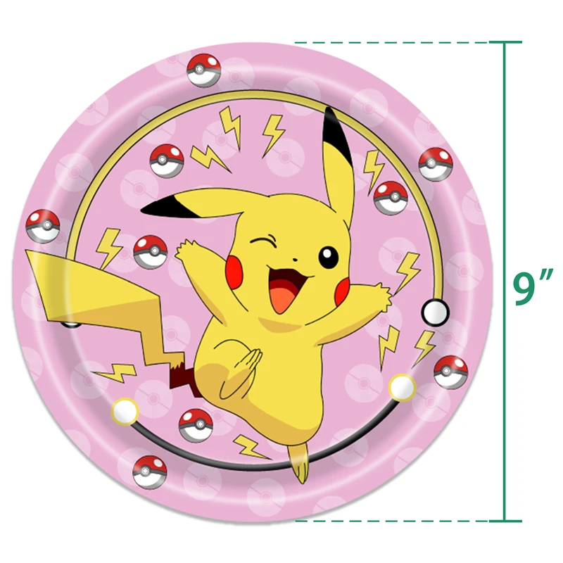 Pokemon Pink Birthday Party Decorations Supplies Pikachu Tableware Paper Napkin Cup Plate Tablecloths Balloons Party Decor Kids