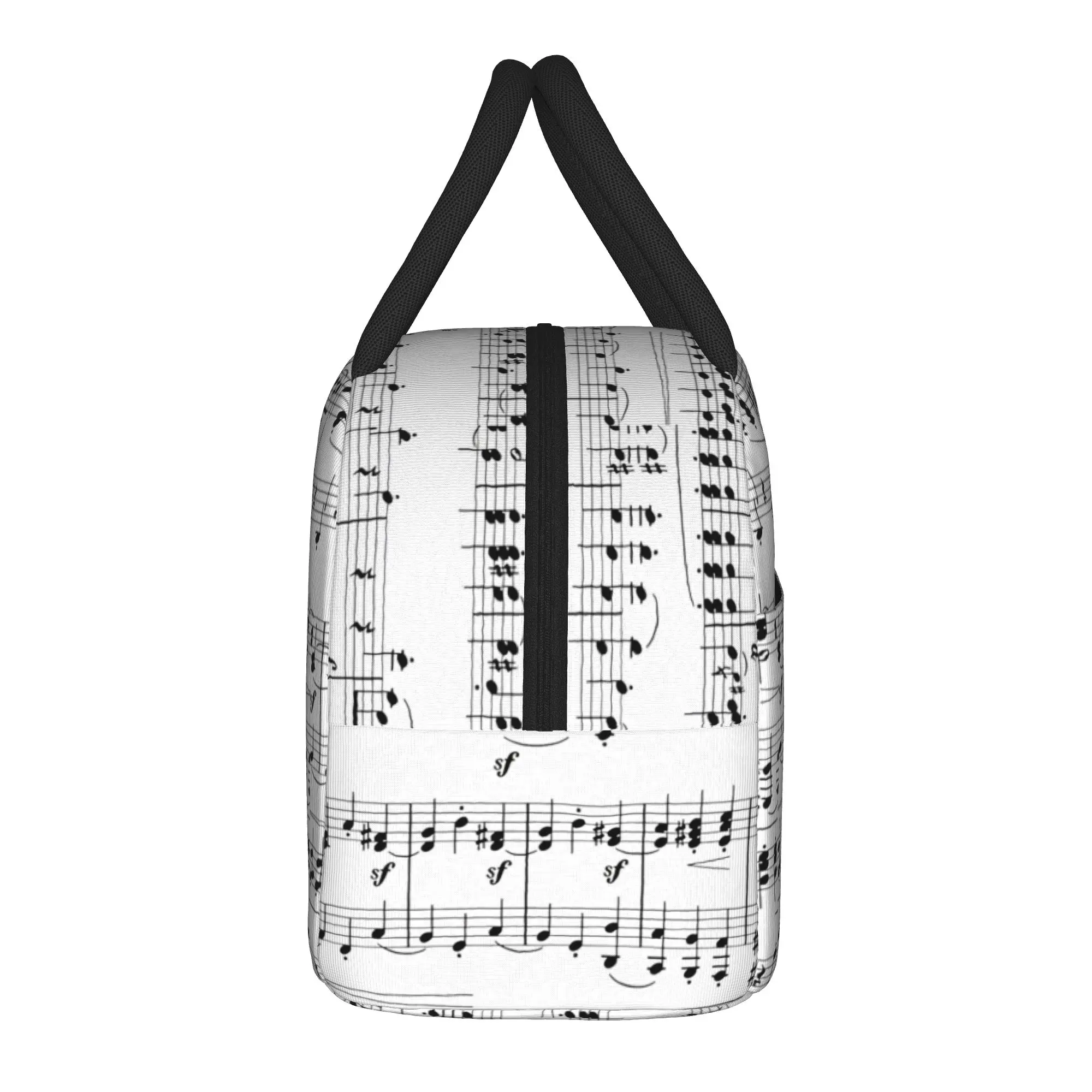 Sheet Music Piano  Insulated Lunch Bag Cooler Bag Reusable,Lunch Container  Large Tote Lunch Box Food Storage Bags Work  Travel