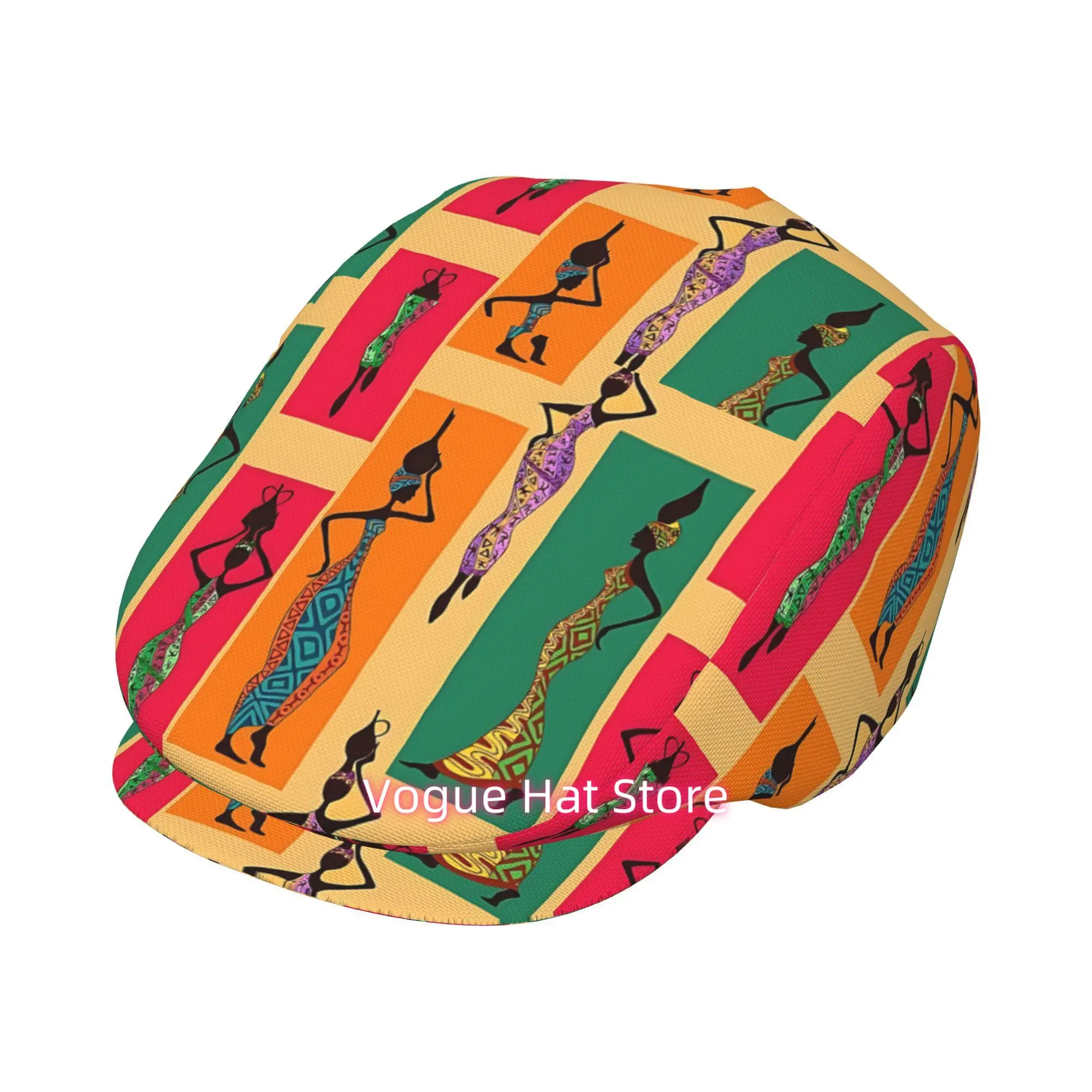 1pc of African-Inspired Beret with a Full Print, a Vintage Newsboy Hat, Suitable for Everyone, an Essential Fashion Item for Bot