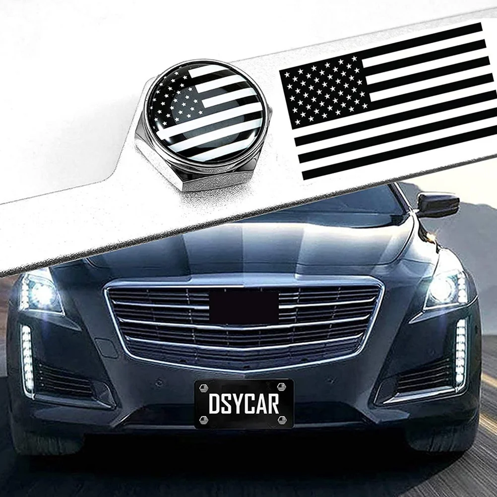 

4Sets Premium License Plate Fastener Kit American Flag Style Rustproof for Vehicles Trucks Rvs Motorcycles Easy
