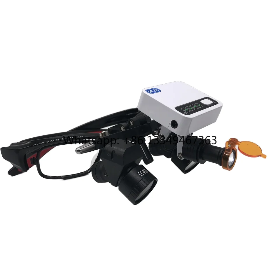 Conversion Lens 5X Magnification Loupe with 5W Wireless Clip-on Magnetic Square Headlight & 2 Batteries