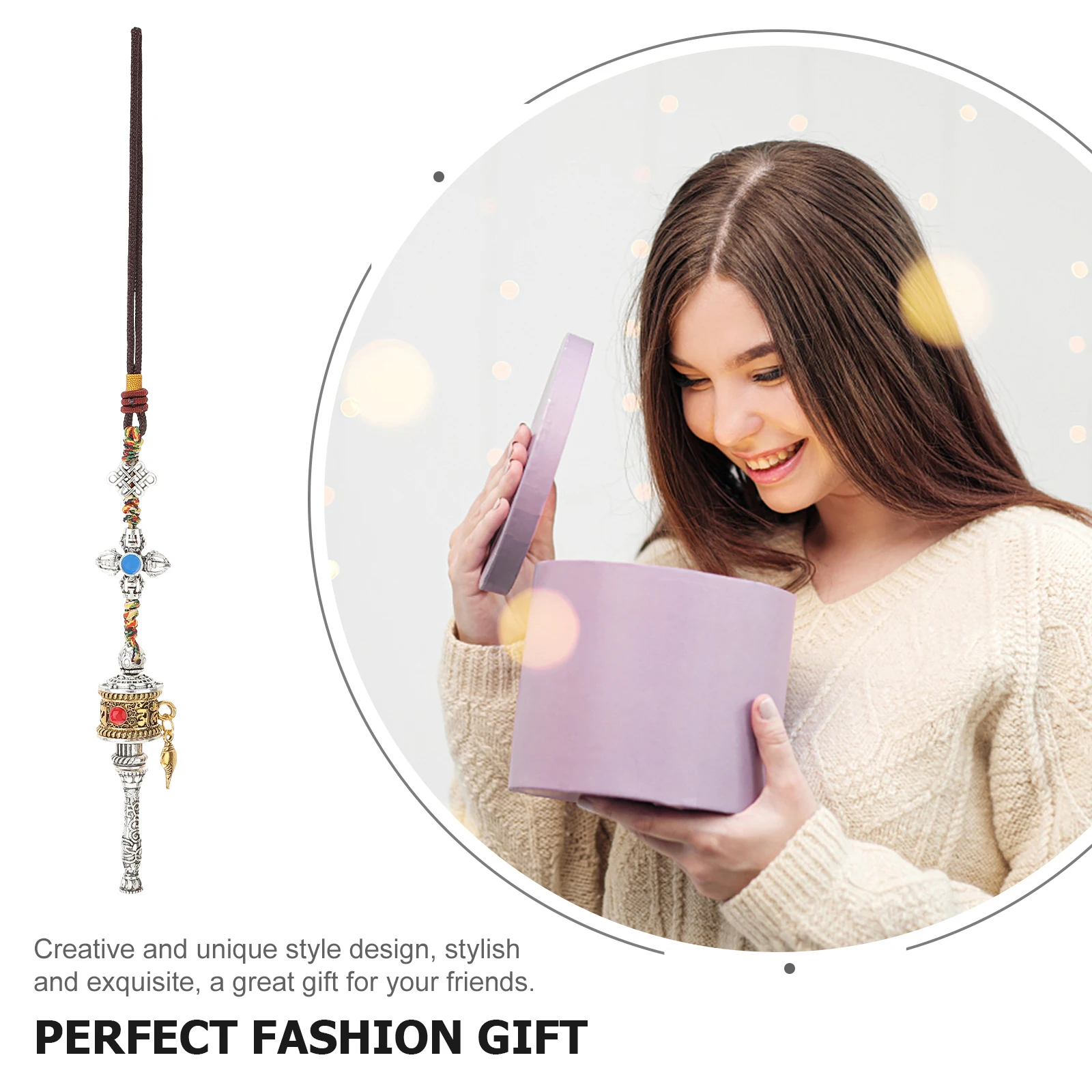 

Lightweight Alloy Tibetan Style Hanging Pendant Car Bag Decorative Ornament Durable Creative Ethnic Pendant Decor Bag Hanging