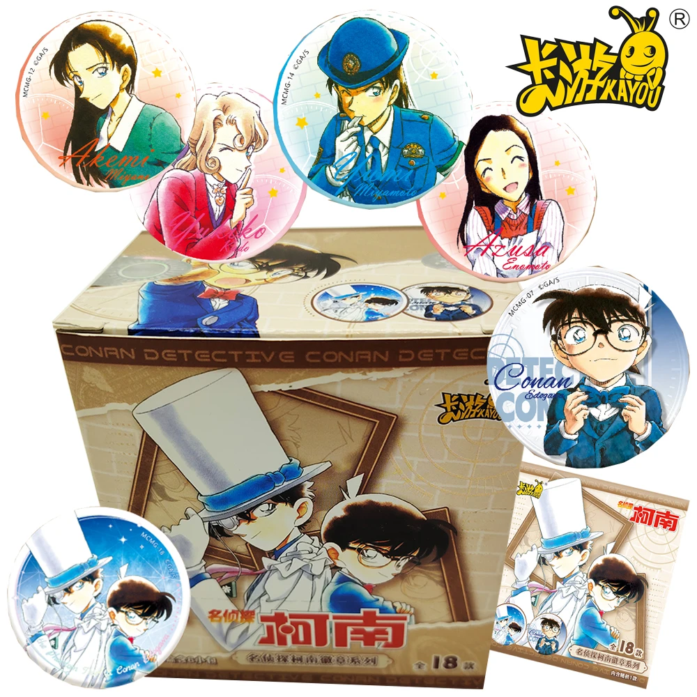

New Genuine Kayou Detective Conan Peripheral Badges Mouri Kogorou Classic Characters Tinplate Brooches Perfect Gift for Children