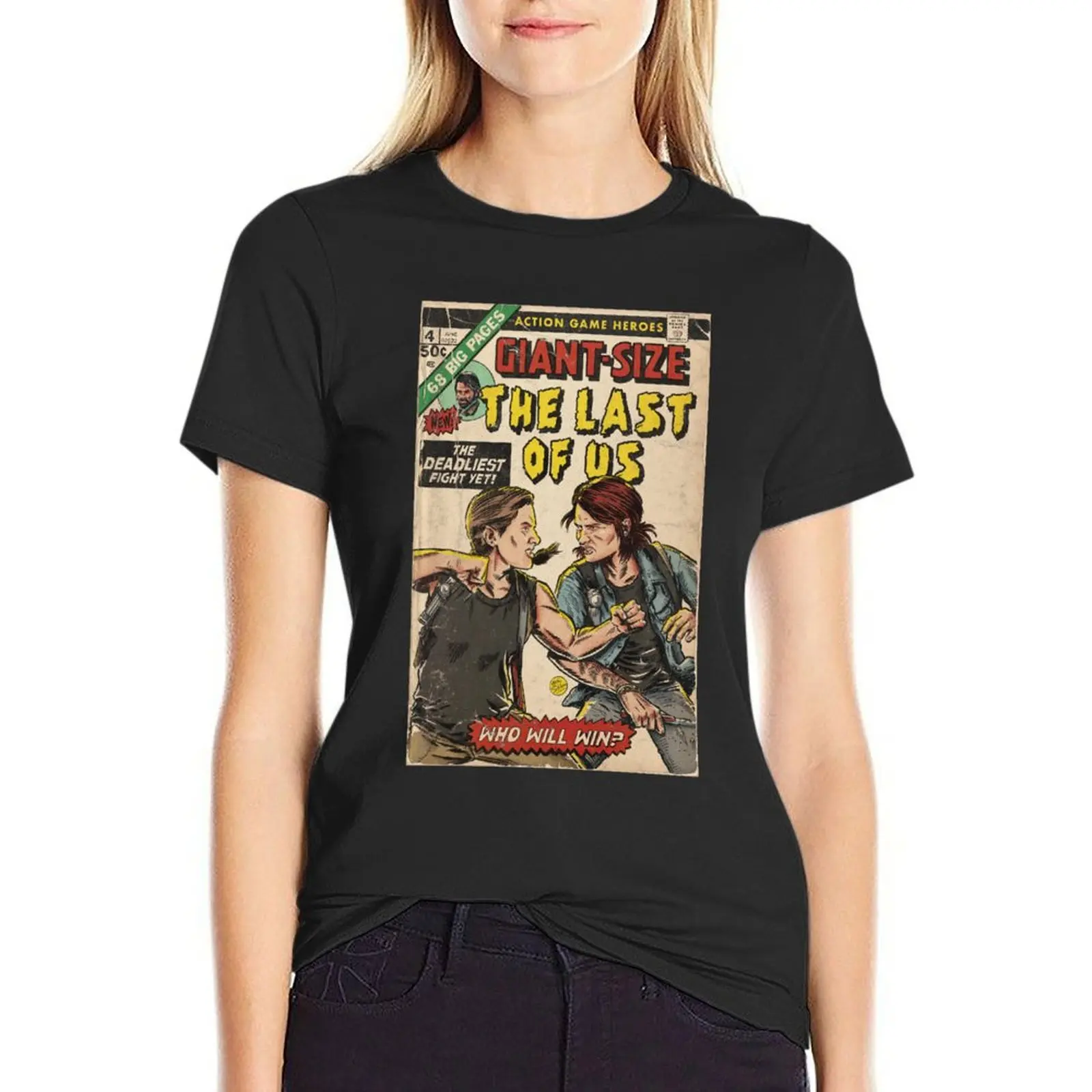 The Deadliest Fight Yet! -The Last of Us Comic book cover Fan Art T-Shirt Aesthetic clothing plain Woman fashion