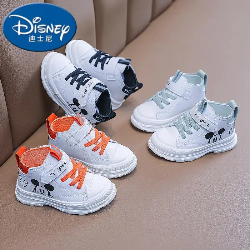 Disney Mickey Shoes Children Sport Shoes Kids Tennis Shoes Fashion Short Boots Tide Casual Sneakers Toddler shoes Size 21-30