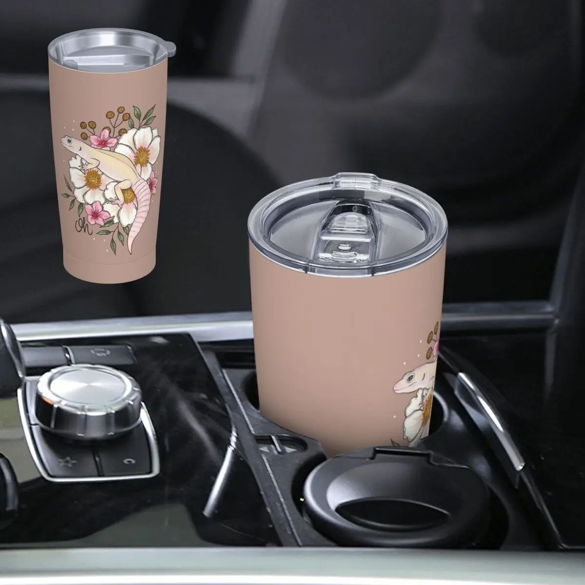 Leopard Gecko Murphy's Patternless With Florals Stainless Steel Tumbler Vacuum Insulated Mug Thermal Cold Bottle Straw With Lid