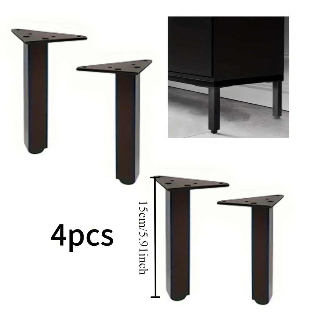 4pcs TV stand legs -15cm brushed metal furniture stand suitable for cabinets tables and shelves Furniture support feet