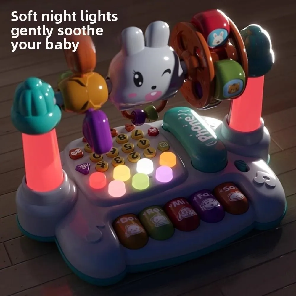 16 in 1 Rotating Music Piano Keyboard Creative Interactive Multifunctional Story Machine with Light Sound Music Instrument