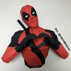 Deadpool Marvel Super Heroes 3D Paper Model Home Decor Hallway Party Wall Decorations Papercraft Sculpture DIY Handmade Toy Gift