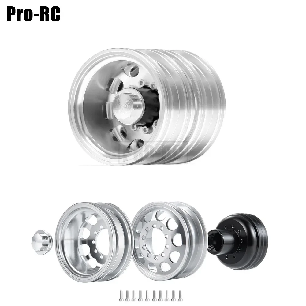 2/4 قطعة CNC Beadlock تحمل عرافة العجلات الخلفية حافة محور سبائك الألومنيوم لسيارة RC 1/14 تاميا جرار مقطورة شاحنة