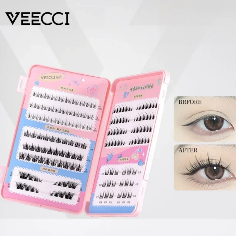 VEECCI False Eyelashes Manga Reusable Natural Thick Long Fluffy Lashes Extension Applicator Enlarge Eyes Beauty Tool