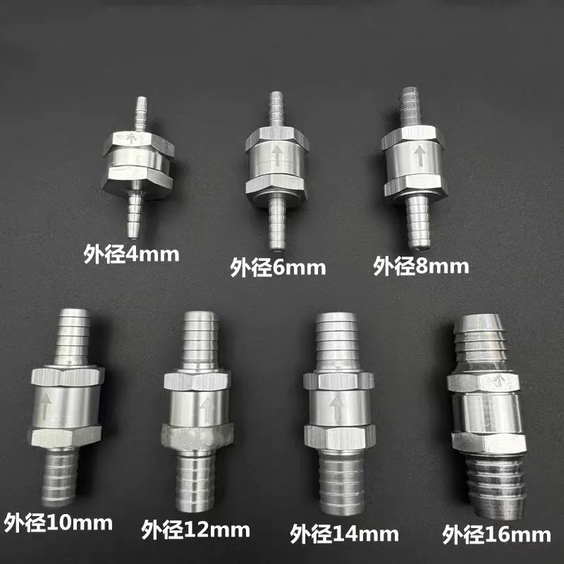 5pcs One Way 4/6/8/10/12/14/16mm Valves Aluminium Alloy Fuel Non Return Check Valve One Way Fit Carburettor