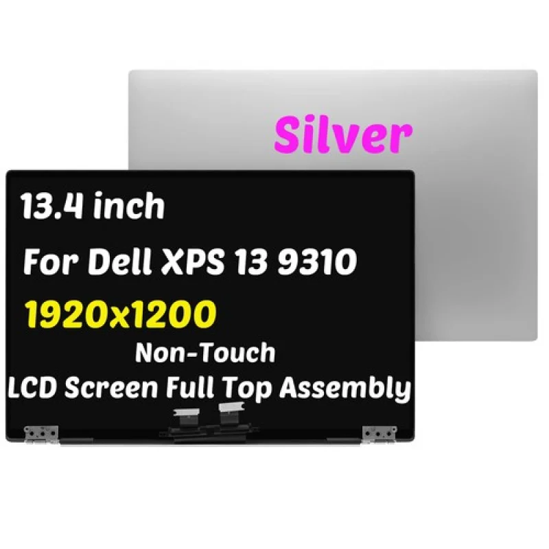 

A++13.4" Silver For Dell XPS 13 9310 FHD LCD LED Non-Touch Screen Assembly Complete