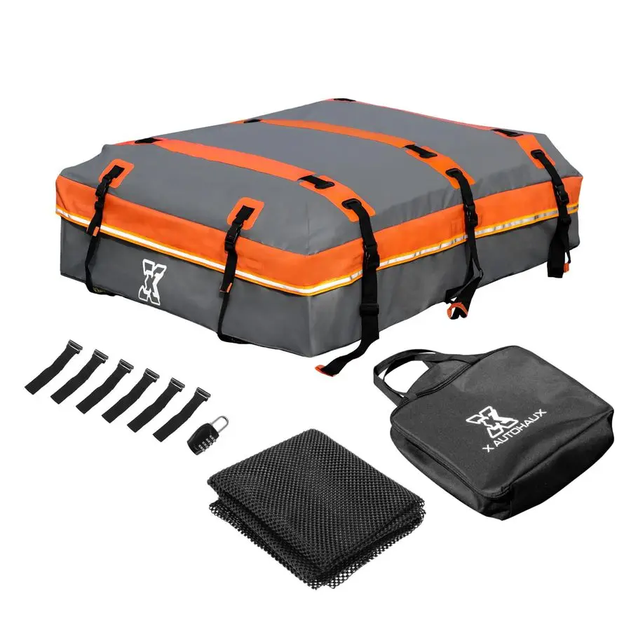 

1000D PVC Waterproof Car Roof Bag Rooftop Cargo Carrier Bag Luggage Carriers for Cars with or without Rack AntiSlip Mat 6 Door H