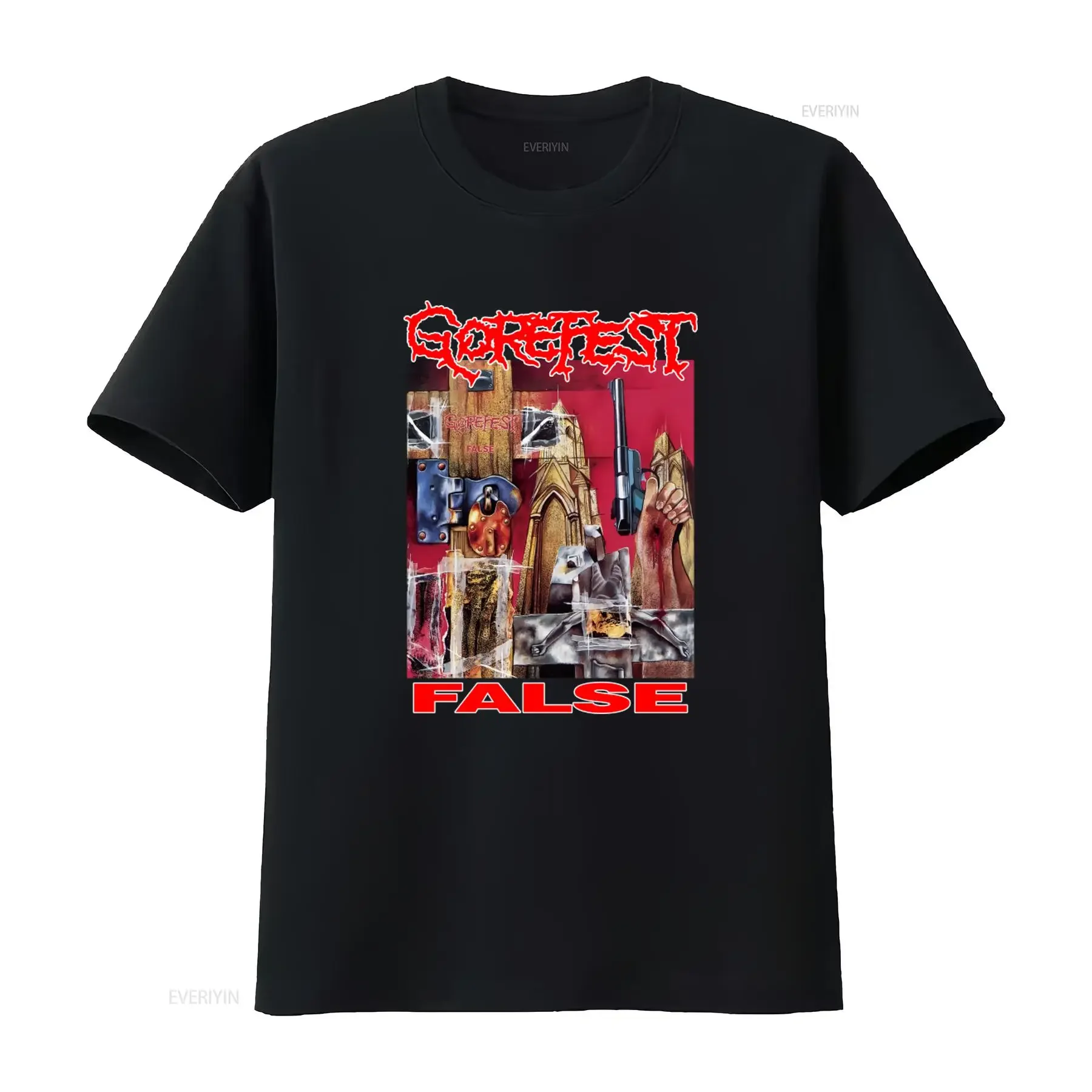 New DTG T Shirt Gorefest False Design Available in S M L Xl 2 3 4 5 6 7Xl Sizes Perfect for Horror Fans vintage Washed Soft