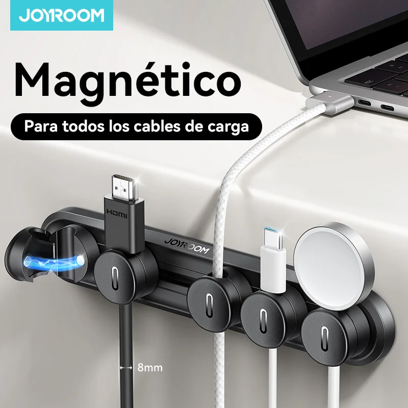 Joyroom 5-em-1 organizador de cabos magnéticos gerenciamento clipes de cabo de pista deslizante ajustável sob suporte de fio de mesa JR-ZS588
