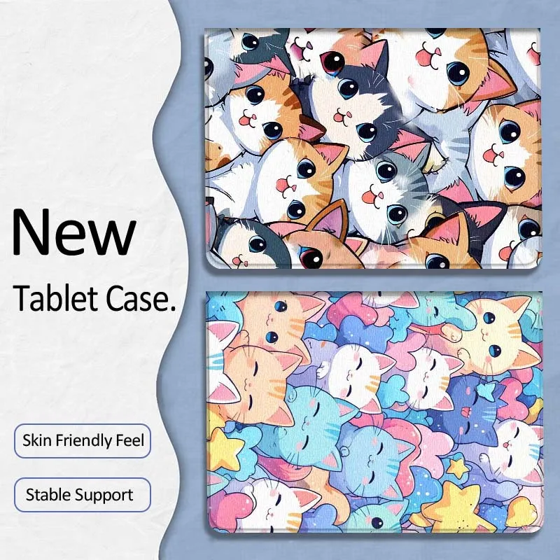 

Cute Cat Pattern Design For Xiaoxin Lenovo Tab P12 Extreme Legion Y900 Idea Pro GT 12.1 2025 Foldable Tablet Case Gift