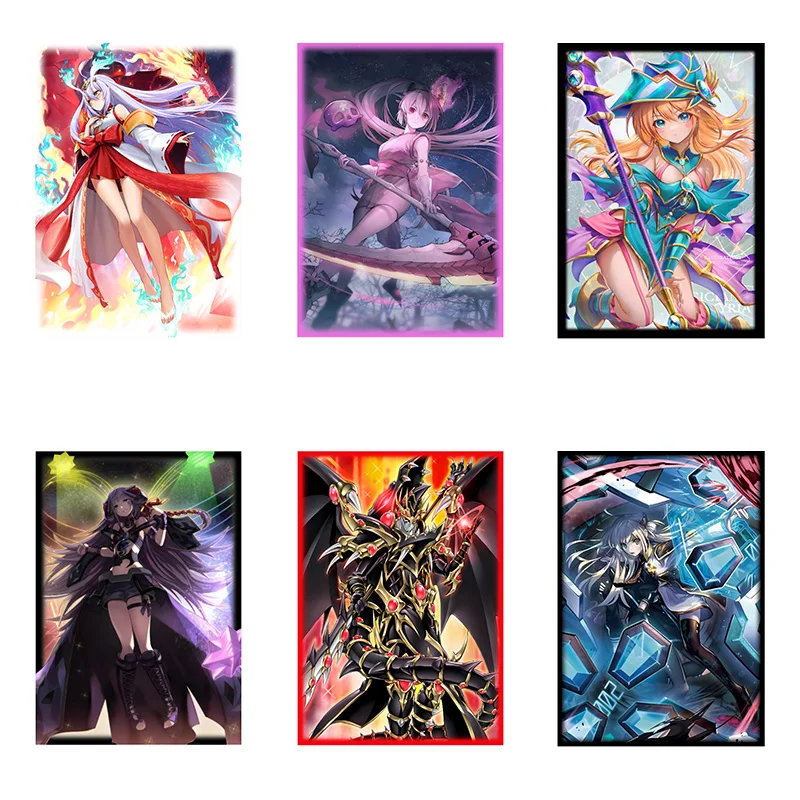 50Pcs/Set 63x90mm Anime Game Yu Gi Oh TCG OCG Card Sleeve Black Magician Girl Kurikara Divincarnate Sky Striker Ace Gifts Toys