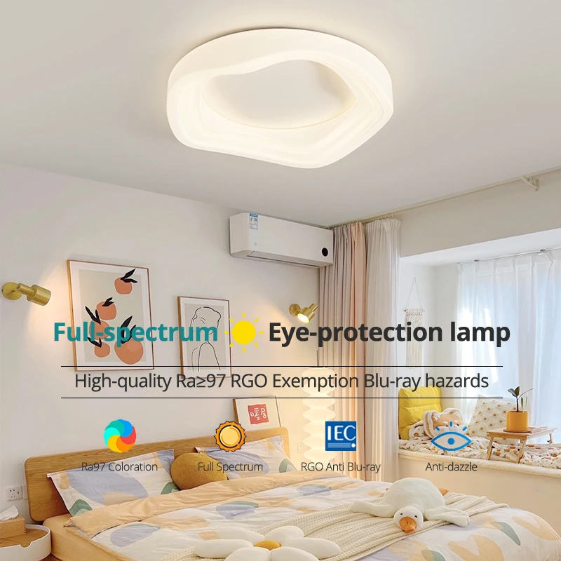 Nordic Simple Warm Cream Style LED Ceiling Light New Eye-care Home Master Bedroom Lamp Bright Lustre For Living Study Room Loft