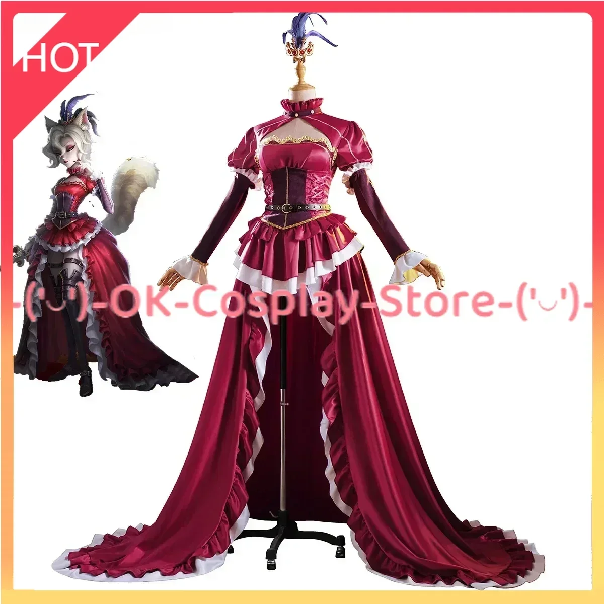 

[Custom Made] Bloody Queen Mary Cosplay Costume Game Identity V Cosplay Suit Red Dress Halloween Uniform Anime Clothing