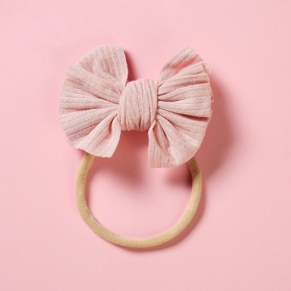 150 Pcs/Lot, Baby Girls Messy Bow Nylon Headbands, Fabric Knot Bow Headband Baby Hair Accessories