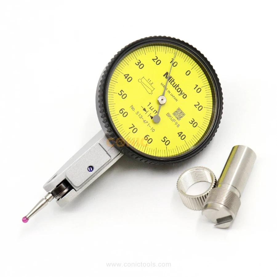Mitutoyo 0-0.14mmx0.001mm Large Micron Dial Test Indicator with Ruby Ball Head 513-471-10E