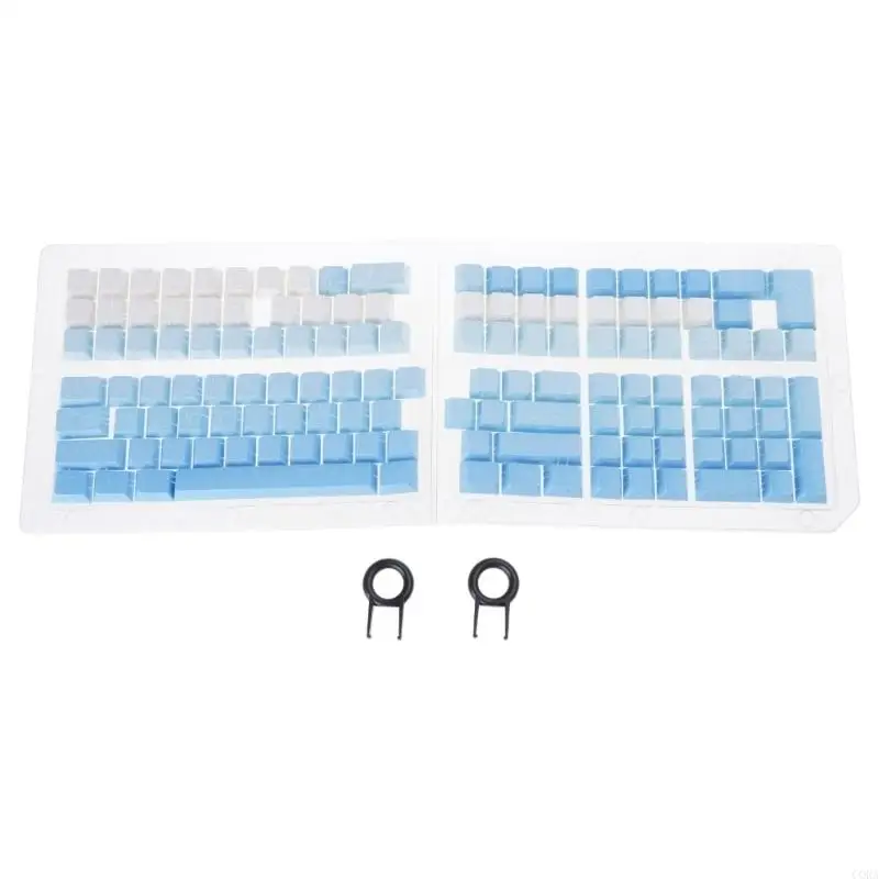 CORA Ergonomic Side Printed Keyboards Keycaps PBT Heat Sublimated Contouring Lines Pattern for Mechanical Keyboards