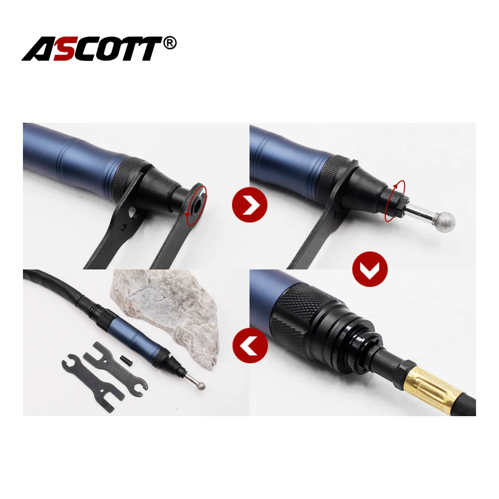 Set di matite per micro smerigliatrice pneumatica Penna per incisione ad aria Min Utensili da taglio per molatura e lucidatura per incisione multifunzionale