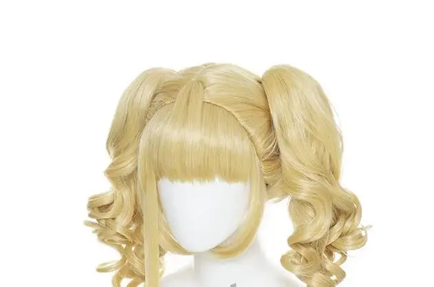 Coletas largas y rizadas para Cosplay, cabello sintético para Halloween, gorro de peluca