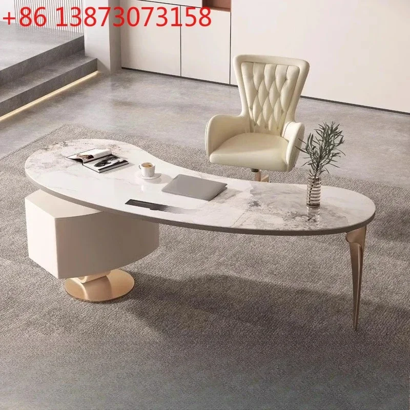 09Light  rock slab desk Modern simple Italian minimalist high-end bright countertop desk