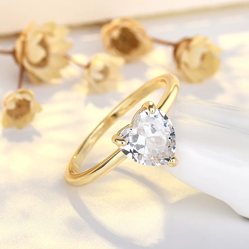 S925 Sterling Silver Waterdrop Zircon Ring for Women Classic Lady Simulated Diamond Engagement Ring Bridal Jewelry