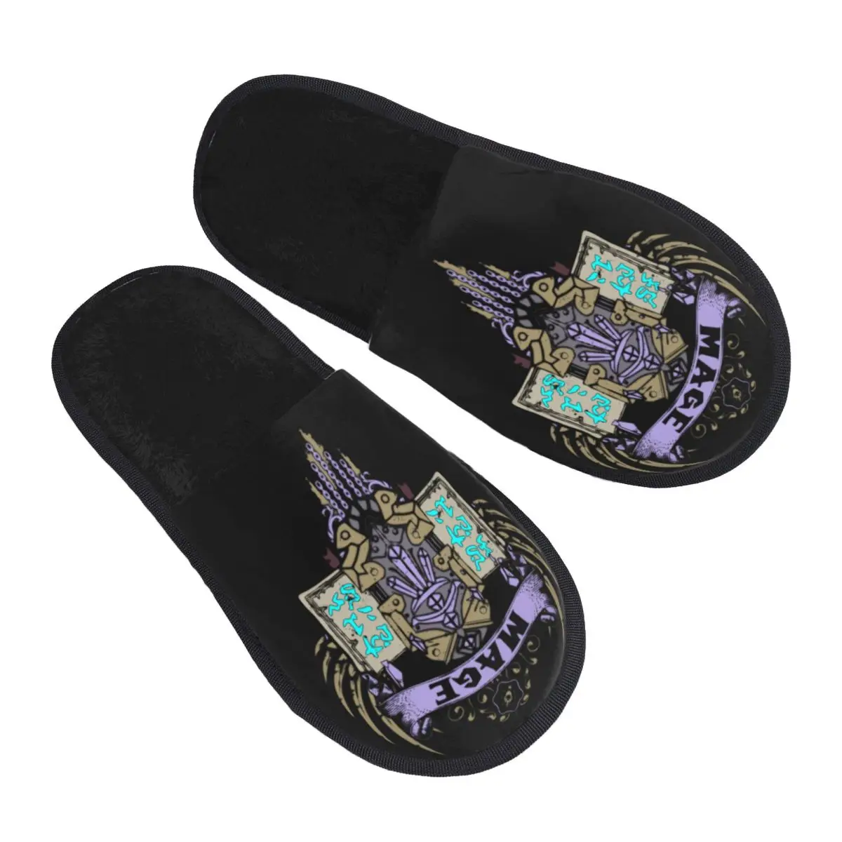 Custom World Of Warcraft Mage Elite Edition House Slippers  Cozy Memory Foam Tribal Horde Gaming Slip On Hotel Slipper Shoes