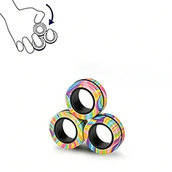 Magnetic Rings Fidget Toy Set Adult Fidget Magnets Spinner Rings Fidget Pack Great Gift for Adults Teens Kids (3PCS)