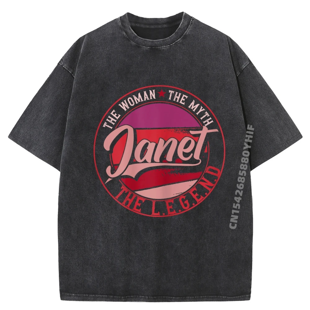 

Janet The Woman The Myth The Legend Graphic T Shirts Men Cotton Autumn Washed New Shirts And T-Shirts