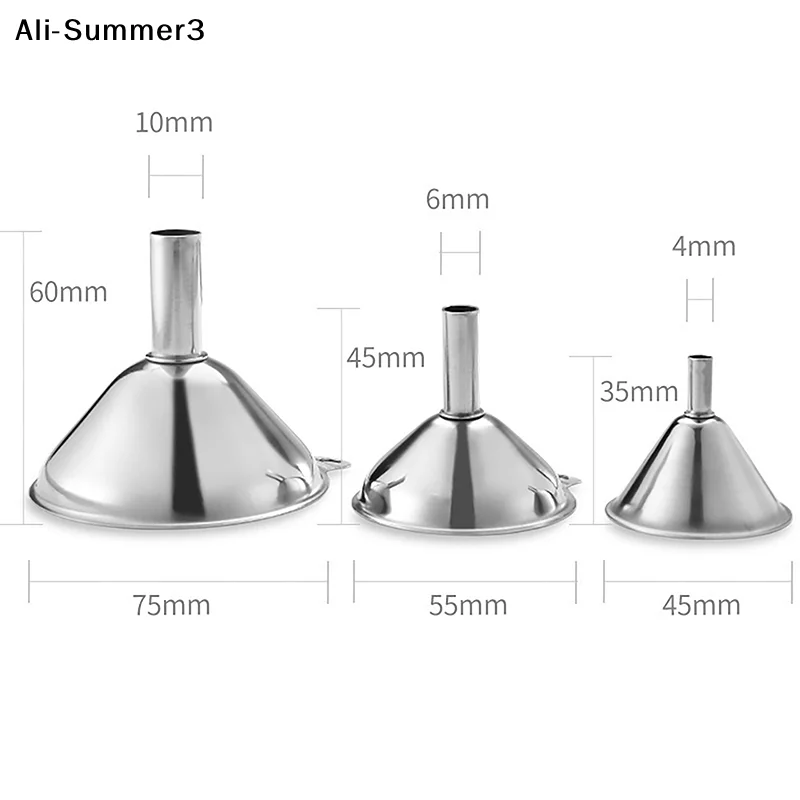 【YY】3Pcs/Set 2025 New Stainless Steel Mini Funnel Oil Spill Wine Spill Tool Multipurpose Funnel Bar Kitchen Supplies