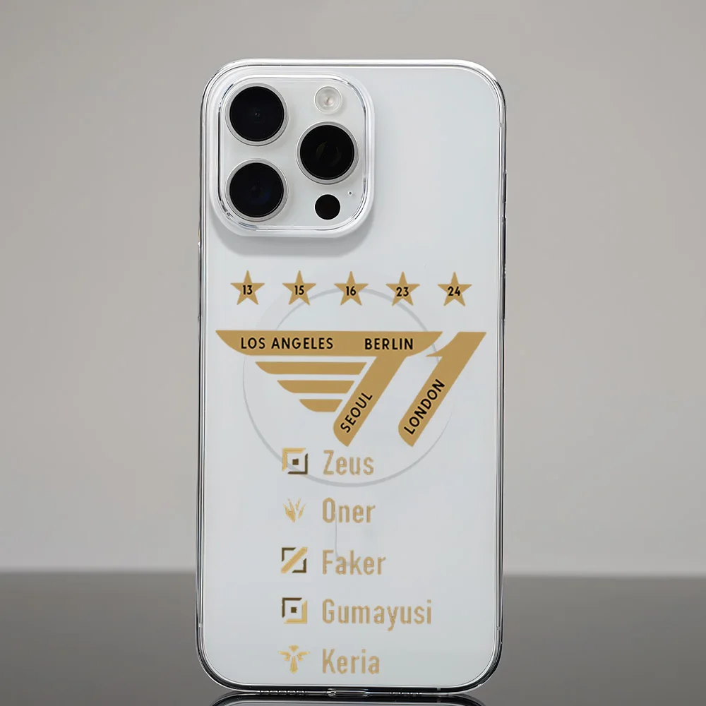 Five 2024 Champion Faker LOLS SKT T1 LCK  Phone Case for iPhone 12 11 13 14 15 16 Max Pro Plus Magsafe Magnetic Wireless Cover