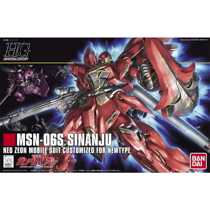 Bandai GUNDAM SINANJU MSN-06S HG 1/144 Sinanju figura de Anime modelo ensamblado traje colección ornamento muñeca móvil juguete periférico