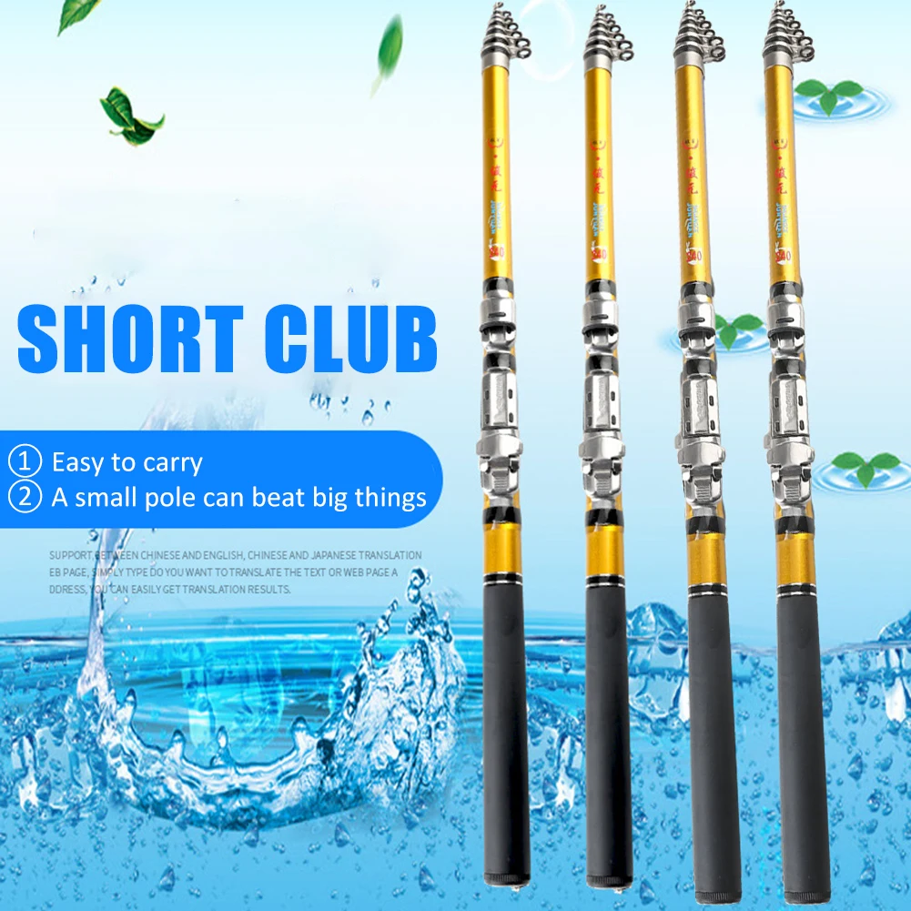 

Carbon Telescopic Fishing Rod 1.5m 1.8m 2.1m Travel Raft Rod Pesca Fishing Pole