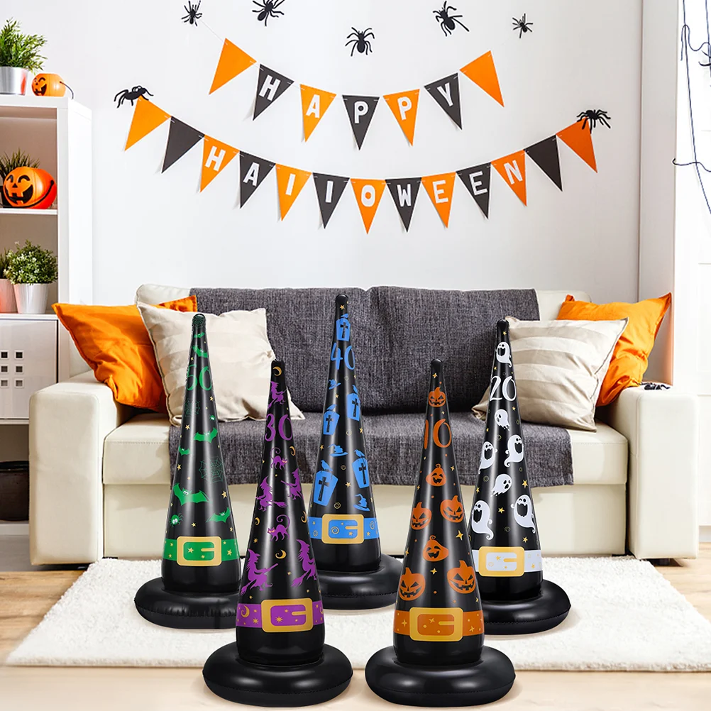 Indoor Halloween Hat Inflatable Ferrule Child Outdoor Playset Games Pvc Witch Rings