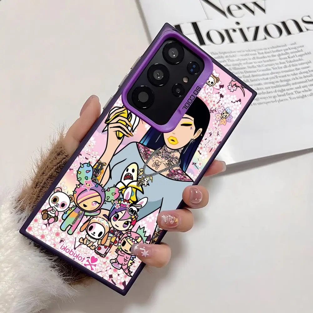 اليابان T-Tokidokis قضية الهاتف لسامسونج غالاكسي S25 حافة S24 S23 S22 S21 S20 الترا سيليكون الملونة الفضة جراب هاتف #6