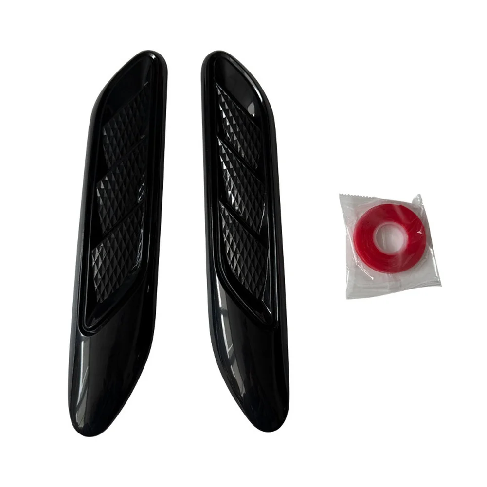 Car Hood Decoration Air Vent Grille for Engine Cover - Gloss Carbon Fiber Look 37.5 x 8.8 x 4 cm Easy Clip On Install