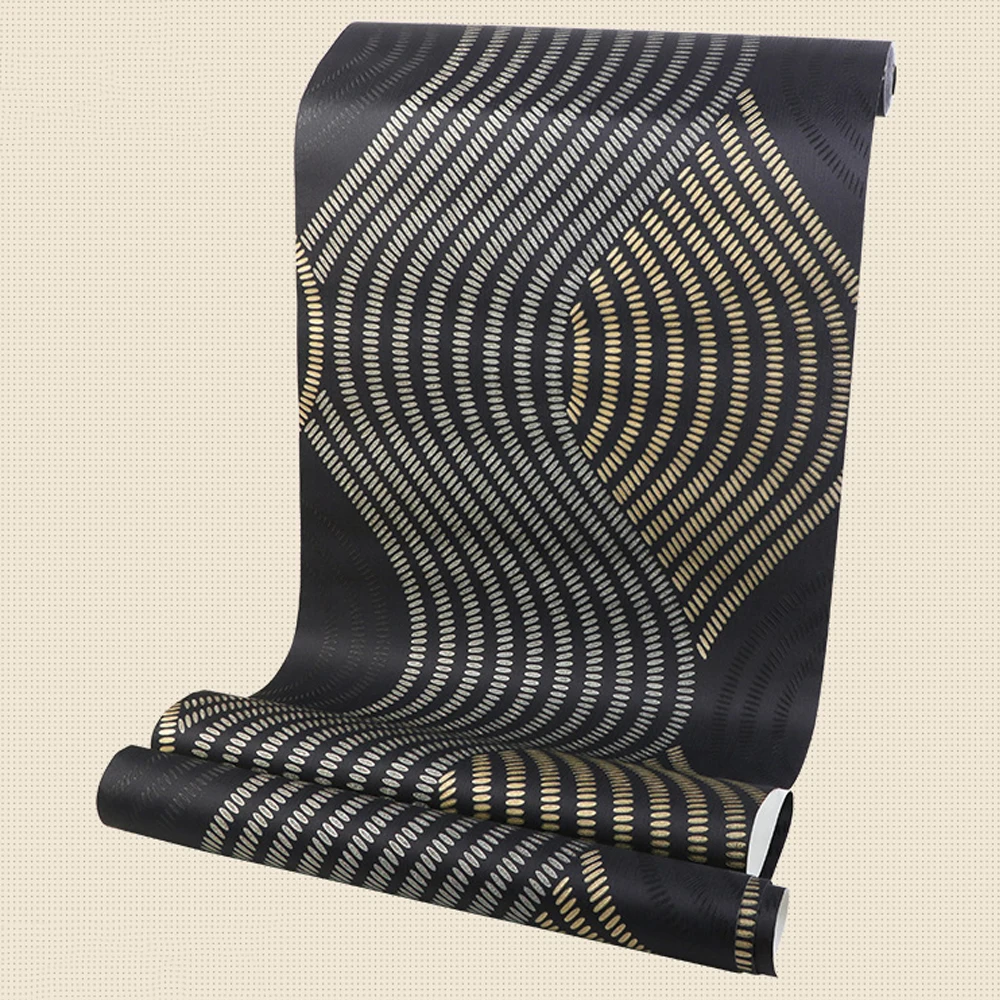 

3D Geometric Wave Pattern Curved Stripe Wallpaper PVC Waterproof Modern Living Room Bedroom Sofa TV Background Wall Paper Rolls